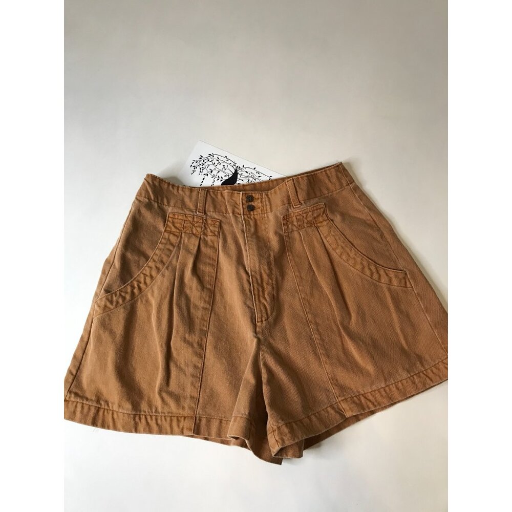 Universal Thread Brown Plus Pleated Pockets High Waisted Jean Shorts 8